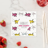 Serviette En Papier Chien Bone Graffiti Style baby shower P Napkin 2 (En situation)