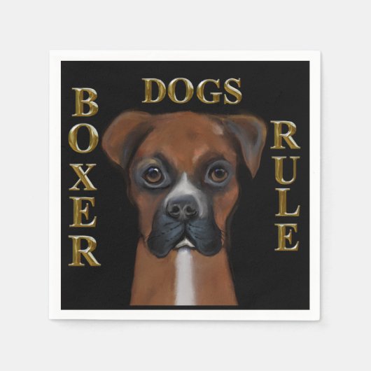 Serviette En Papier Chien Boxer (Devant)