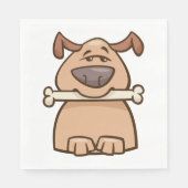 Serviette En Papier Chien Brown Avec Naples Os (Devant)