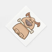 Serviette En Papier Chien Brown Avec Naples Os (Coin)