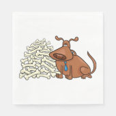 Serviette En Papier Chien Brown avec Pile d'os Joli animal (Devant)