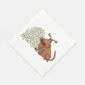 Serviette En Papier Chien Brown avec Pile d'os Joli animal (Coin)