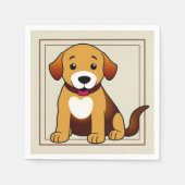 Serviette En Papier Chien Brun, assis - (Devant)