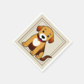 Serviette En Papier Chien Brun, assis - (Coin)