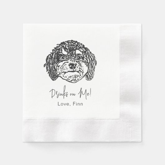 Serviette En Papier Chien Cavoodle Boisson Personnalisé Sur Moi (Devant)