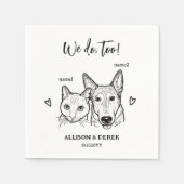 Serviette En Papier Chien Chat Visage Animaux de compagnie Noms Coeurs (Devant)