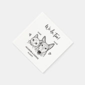 Serviette En Papier Chien Chat Visage Animaux de compagnie Noms Coeurs (Coin)