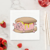 Serviette En Papier Chien Chaud Cochon (En situation)