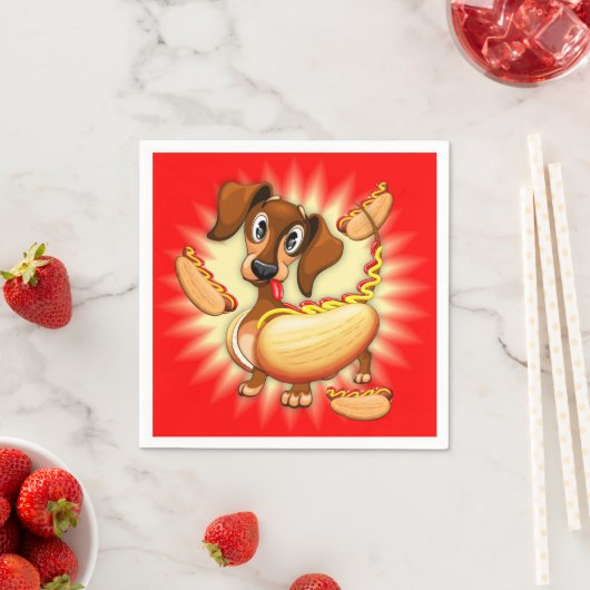 Serviette En Papier Chien chaud Dachshund (En situation)