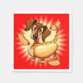 Serviette En Papier Chien chaud Dachshund (Devant)