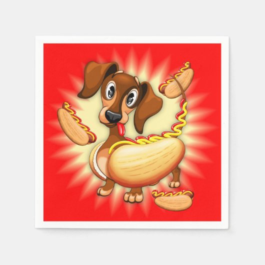 Serviette En Papier Chien chaud Dachshund (Devant)