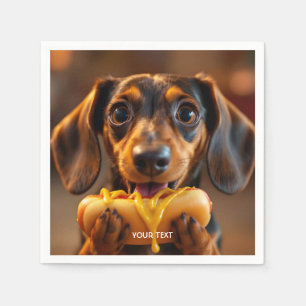 Serviette En Papier Chien chaud de fantaisie mignon