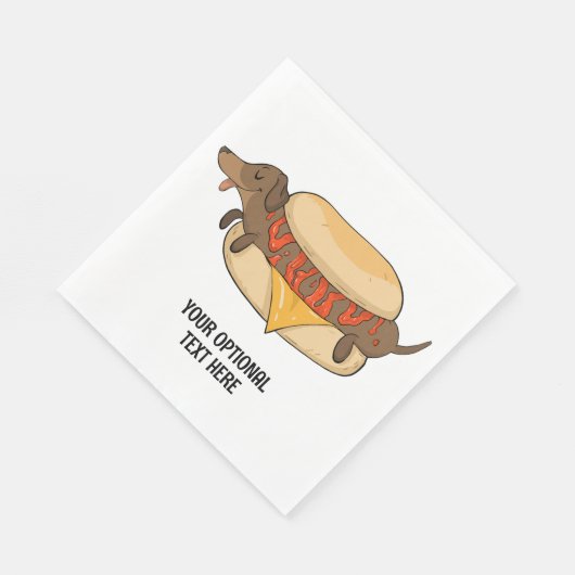 Serviette En Papier Chien chaud de texte personnalisé (Coin)
