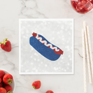 Serviette En Papier Chien Chaud Juillet 4ème Paillettes