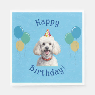 Serviette En Papier Chien Chien Chien Bleu Anniversaire Paw ty