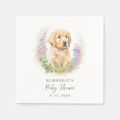 Serviette En Papier Chien Chien moderne Baby shower vert Sage (Devant)
