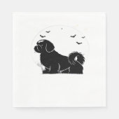 Serviette En Papier Chien Chih Tzu - Silhouette de lune d'Halloween Cl (Devant)