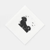 Serviette En Papier Chien Chih Tzu - Silhouette de lune d'Halloween Cl (Coin)