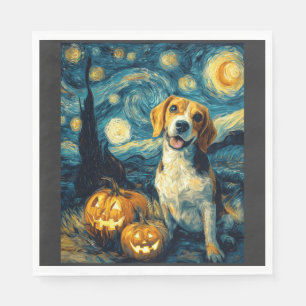 Serviette En Papier Chien chihuahua mignon Halloween Jack O Lantern Ci