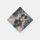 Serviette En Papier Chien Chin japonais équitation moto Noël (Coin)