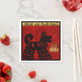 Serviette En Papier Chien chinois mignon Année Zodiac Anniversaire Pap (En situation)