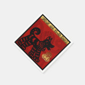 Serviette En Papier Chien chinois mignon Année Zodiac Anniversaire Pap (Coin)