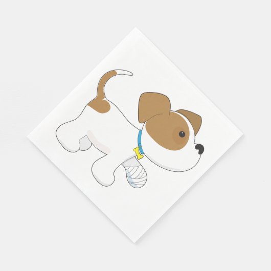 Serviette En Papier Chien chiot blessé (Coin)