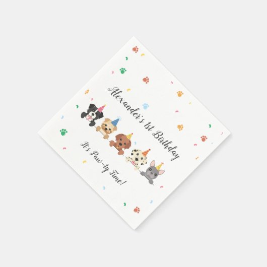 Serviette En Papier Chien chiot fête d'anniversaire (Coin)