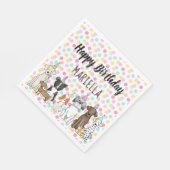 Serviette En Papier Chien chiot Petite fille fête d'anniversaire (Coin)
