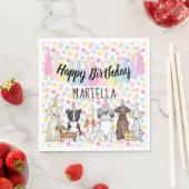 Serviette En Papier Chien chiot Petite fille fête d'anniversaire (En situation)