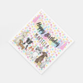 Serviette En Papier Chien chiot Petite fille fête d'anniversaire (Coin)