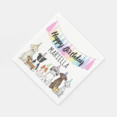 Serviette En Papier Chien chiot Petite fille fête d'anniversaire (Coin)