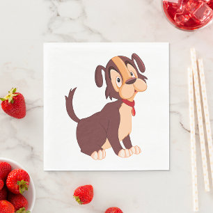 Serviette En Papier Chien cochon triste