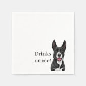 Serviette En Papier Chien Cocktail Napkin, Réception Napkin, Mariage (Devant)