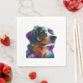 SERVIETTE EN PAPIER CHIEN COLORÉ (En situation)