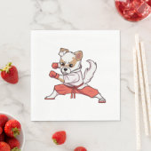 Serviette En Papier Chien connaît Karate (En situation)