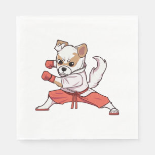 Serviette En Papier Chien connaît Karate