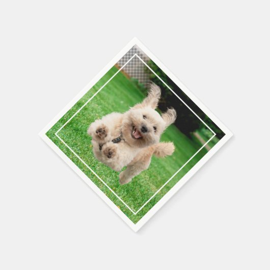 Serviette En Papier Chien Courant Dans Le Jardin (Coin)