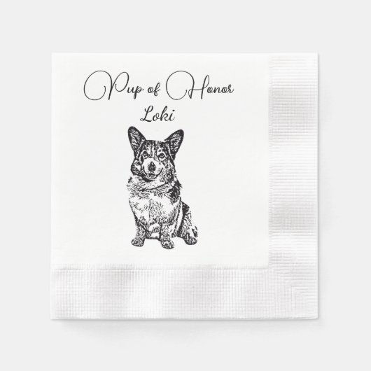 Serviette En Papier Chien Custom Cocktail Napkin Pet Napkin (Devant)