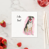 Serviette En Papier Chien Custom Cocktail Napkin pour Mariage (En situation)