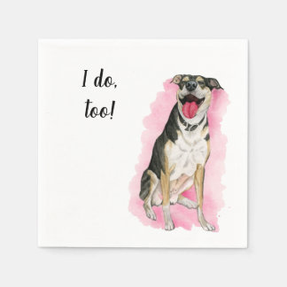 Serviette En Papier Chien Custom Cocktail Napkin pour Mariage