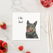 Serviette En Papier Chien Custom Cocktail Napkin pour Mariage (En situation)