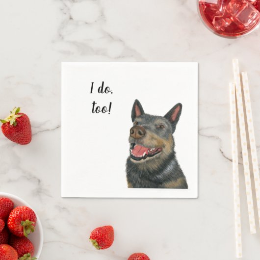 Serviette En Papier Chien Custom Cocktail Napkin pour Mariage (En situation)