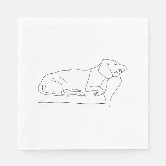 Serviette En Papier Chien Dachshund endormi (Devant)