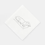 Serviette En Papier Chien Dachshund endormi (Coin)