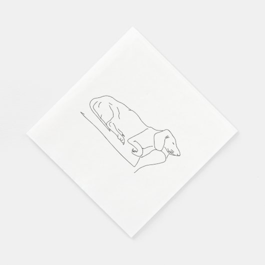 Serviette En Papier Chien Dachshund endormi (Coin)
