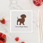 Serviette En Papier Chien Dachshund Napkin (En situation)