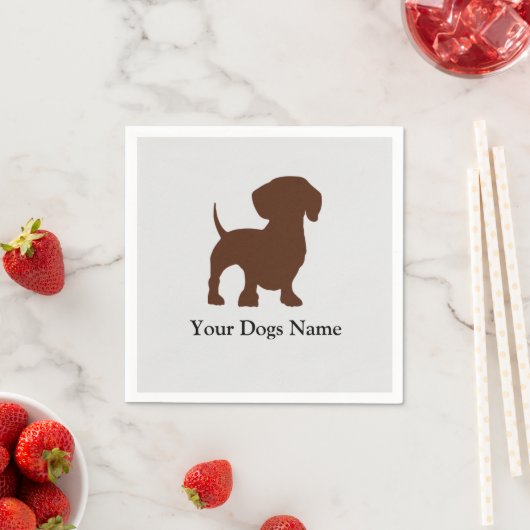 Serviette En Papier Chien Dachshund Napkin (En situation)