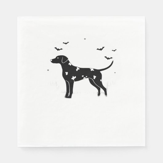 Serviette En Papier Chien dalmate - Halloween Lune Silhouette Classic (Devant)