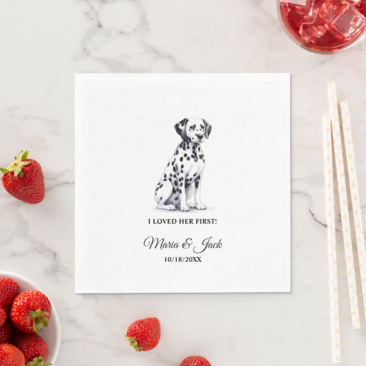 Serviette En Papier Chien dalmate J'Aimais Son Premier Mariage (En situation)